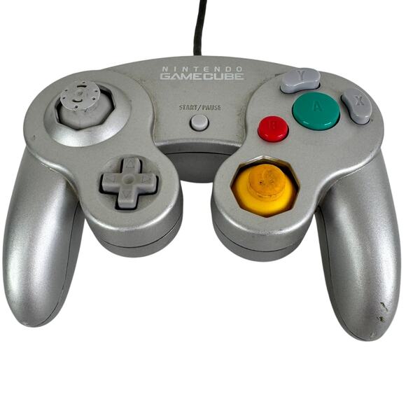 Nintendo GameCube Platinum Controller Official OEM Used Tested And Works - Picture 1 of 6